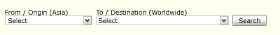 Schedule search for Asia to Worldwide